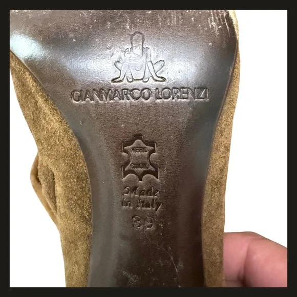 Gianmarco Lorenzi Suede Fringe Over-the-Knee Zipper High Heel Boots Size 39 EUC - Picture 8 of 16